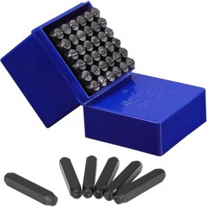 Lot de 36 lettres &agrave; frapper de 8 mm avec chiffres de l'alphabet de A &agrave; Z et chiffres de 0 &agrave; 9, et pour tampons de m&eacute;tal, plastique, bois, cuir,