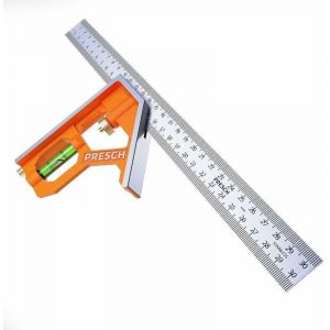 &Eacute;querre Combin&eacute;e 300mm - Metrique - &Eacute;querre &agrave; Combinaison Universelle et Pr&eacute;cise en M&eacute;tal avec But&eacute;e et Outil de Tra&ccedil;age - Outil de Mesure