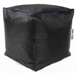 Livedeco - Pouf Cube Intérieur, Déhoussable, Salon, Chambre, Noir BiG52