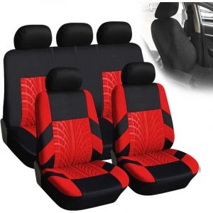 Housse Siege Voiture,9pcs Voiture Cuir Ensembles Housses Si&egrave;Ge, Housses De Si&egrave;Ge Universelles(Rouge)
