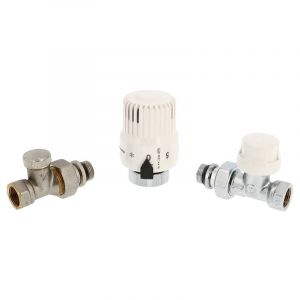 Tête thermostatique Pas de 30x1,5 + corps chromé 1/2' (15/21) Droit + raccord Thermador