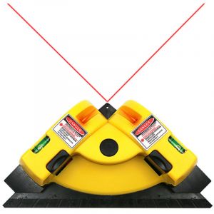 Jeffergarden Niveau de Projection Laser &agrave; Angle droit, bo&icirc;tier en plastique int&eacute;gr&eacute;, ligne verticale horizontale infrarouge pour carrelage jaune