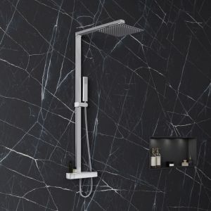 Bernstein - Colonne de douche thermostatique acier inox + pommeau 25x25cm - 112,5x50cm - NT6705C 25x25cm