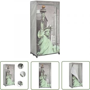The Living Store - Garde-robe New York 75x45x160 cm Tissu - Armoire Pliante - Garde Robe - Meuble Rangement - Placard Portable - Stockage V&ecirc;tement