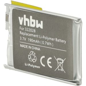 Vhbw - Batterie compatible avec TomTom Runner Cardio, Multisport smartwatch montre connect&eacute;e bracelet fitness (190mAh, 3,7V, Li-polym&egrave;re)