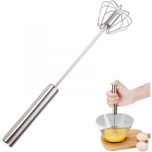 Batteur &agrave; main, fouet semi-automatique en acier inoxydable, batteur &agrave; &oelig;ufs semi-automatique rotatif, m&eacute;langeur &agrave; main, outil d'agitation pour la