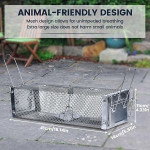 Piege a Rat, 41x14x11 CM Cage Pi&egrave;ge De Capture Professionnel, Pi&egrave;ge d'animaux Cage pour Souris Loir Mulot Rongeurs, Piege a Souris R&eacute;utilisable avec