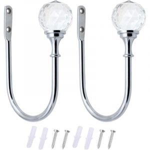 2 Embrasses &agrave; Rideaux Crochets Rideaux En Cristal Embrasses M&eacute;tal u Curtain de Boule Crochet de Rideau Pour Les Crochets de Rideaux Lourds Et L&eacute;gers