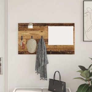 Porte-manteau mural avec &eacute;tag&egrave;re Bois ancien 90 x 10 x 50 cm