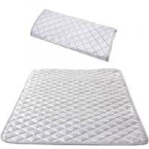 Nappe de Repassage Isolante Couverture de Repassage &agrave; la Vapeur Coton Tapis sur Table Portable pour Lave-Linge S&egrave;che-Linge Voyager la Maison Argent