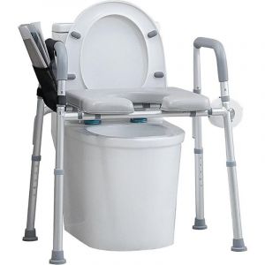 Hoerfuriy - Réducteur WC-Rehausseur de Toilettes -Siège de toilette surélevé -largeur Hauteur réglable - Poignée Antidérapante - Cadre de Sécurité