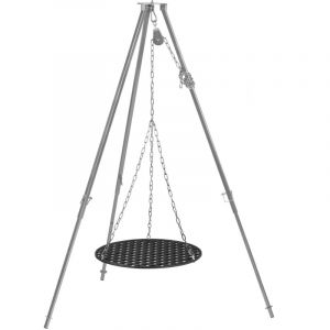 BBQ-Toro trépied avec grille en fonte Ø 54 cm, 112–178 cm, pour barbecue suspendu et feu de camp
