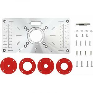 Plaque De D&eacute;fonceuse, Plaque D'insertion En Aluminium De Table De Toupie, Plaque D'insertion De Table De Routeur En Aluminium Avec 4 Anneaux Et Vis