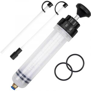 Seringue a Huile 500ML, Huile Aspiration Seringue, Seringue Liquide de Frein avec 2 Tuyaux et D'anneaux en 2 Caoutchouc de Rechange Pompe Seringue
