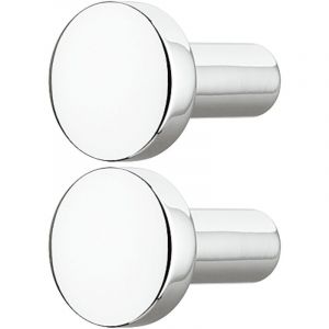 Cyclingcolors - 2x Bouton de meuble rond ø 20mm en alliage zingué Placard Tiroir Porte Poignée Elegant Design Cuisine Salle de bain, gris chromé poli