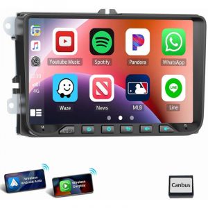 Essgoo - Pour vw golf 5 6 Passat Touran Tiguan autoradio 9' Android 14 gps Navi wifi Carplay 2+32G