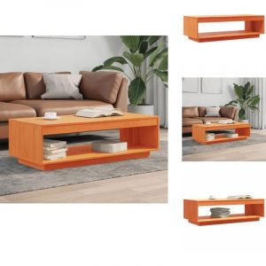 Table basse cire marron 110x50x33,5 cm bois massif de pin - Table Basse - Meuble Salon - Table D'appoint - Table Design - Bois Massif