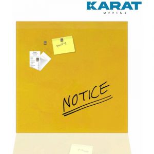 Master Of Boards - Tableau mémo design en verre Print Jaune 48 x 48 cm