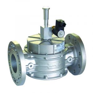 Electrovanne gaz &agrave; r&eacute;armement manuel normalement ouverte 500 mbar DN80 PN16 310mm avec bobine