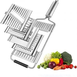 Coupe Legume Mandoline de Cuisine 4 en 1 Manuelle Coupe Legumes Multifonctions en Acier Inoxydable 4 Modes Trancheuse Coupe L&eacute;gumes Mandoline Cuisine