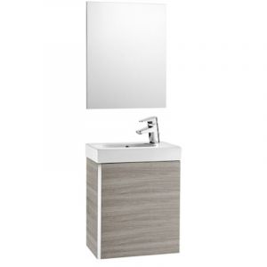 Roca - Meuble + lave-mains + miroir 45cm mini - Gris Sable