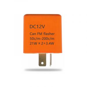 Ensoleille - Relais clignotant universel, clignotant moto clignotant indicateur de vitesse 2 broches réglable led clignotant relais 12V(Orange)