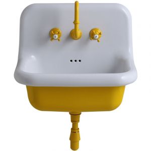 Bleu Provence - Vasque Style École en Céramique 60 cm - True Colors - Jaune Moutarde (Giallo Senape)
