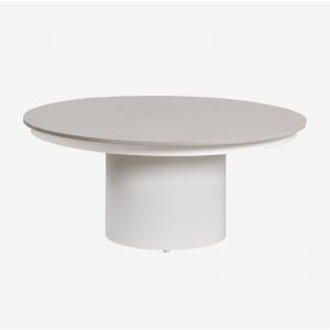 Table basse de jardin ronde Ø90 cm en pierre frittée et aluminium Anturio Sklum Gris