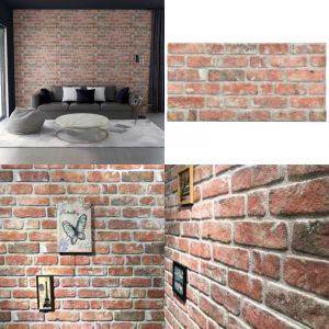 Panneaux muraux 3D avec design de brique rouge 10 pcs eps - Rev&ecirc;tement Mural - Panneaux Muraux - D&eacute;corations Murales - Papier Peint 3D - Effet Brique