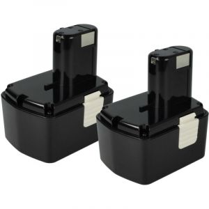 2x Batterie compatible avec Hitachi ds 14DAF2, ds 14DFL, cj 14DL, dh 14DL, C-2, ds 14DFLPC, ds 14DFLG outil électrique (3300 mAh, NiMH, 14,4 v) - Vhbw