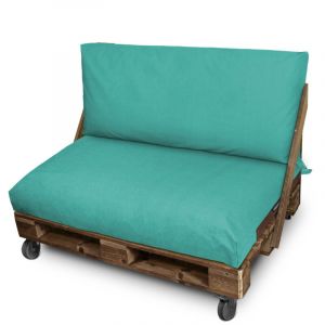 Happers - Housse coussin palette d'ext&eacute;rieur Si&egrave;ge 120x80x20 Sans Garnissage Turquoise Naylim Mate