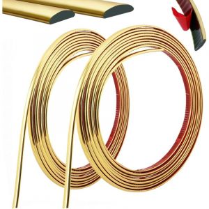 Lntyq Moulure Adhesive, Moulure Murale Adhesive, 6M Moulure Flexible Conception Peler et Coller, Baguette de Finition pour Mur, Plafond, Miroir, Sol,