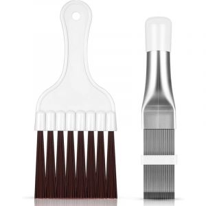 2 Pièces Peigne d'Aileron de Condensateur de Climatiseur, Brosse de Nettoyage à Ailettes Nettoyeur d'Ailettes de Climatiseur Nettoyage de Bobines de