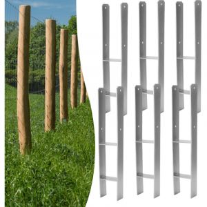 Wolketon 6x support de poteau Ancre de poteau H pergola pied de poteau support de cl&ocirc;ture Ancre 121mm
