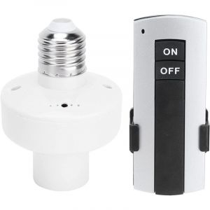 Douille avec T&eacute;l&eacute;commande pour Allumer et Eteindre une Ampoule &agrave; Distance Adaptateur de Douille de Lampe E27 Kit Interrupteur Sans Fil Cadeau No&euml;l