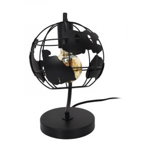 Paris Prix - Lampe &agrave; Poser en M&eacute;tal 'Globe' 26cm Noir