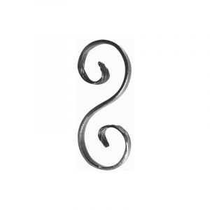 Volute en s finition queue de carpe - Hauteur 155mm Largeur 72mm Plat lisse 14x6mm - Fer forgé - à souder Deco Fer Forge