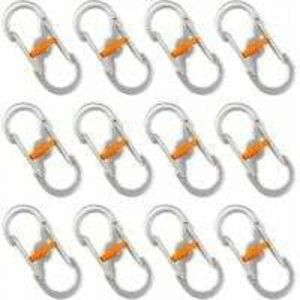 12PCS Petit Mousqueton, Mousqueton Escalade Mousqueton Porte Clé Mousqueton Forme S Mousqueton en Métal de S Double Boucle Mousqueton Mini Mousqueton