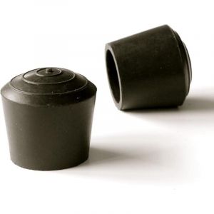 4 pi&egrave;ces - Embout Enveloppant Rond en Caoutchouc pour Tubes de diam. 30 mm - Noir