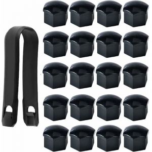 Lot de 20 Capuchons d'&eacute;crou de Roue 19mm, Cache-&eacute;crous de Boulon de Roue, Cache-&eacute;crous de Pneu Hexagonaux avec Ensemble d'outils de D&eacute;montage pour