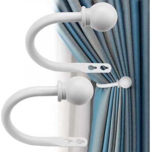 1 Paire Embrasse pour Rideaux en M&eacute;tal, Embrasses de Rideaux Crochets &agrave; Visser, Attache Rideau en Forme de U, Embrases pour Voilages Mural, pour
