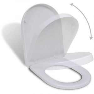 Maison Chic - Abattant wc Siège de Toilette à fermeture en douceur carré Blanc 23078