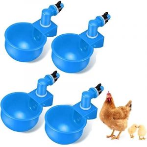4pcs,Abreuvoir Poules,Abreuvoirs Automatiques De Poulet,Volaille Automatique Abreuvoir,Abreuvoir En Plastique Bleu,Outil D'Abreuvement pour
