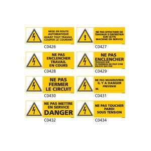 Signaletique.biz France - Panneau et Pictogramme de Signalisation danger &eacute;lectrique - C0431 - 210 x 75 mm