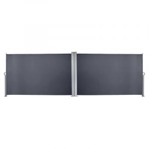 Auvent latéral Paravent extérieur Brise Vue rétractable pour Jardin Store latéral Balcon terrasse gris 180x600cm - Gris - Einfeben