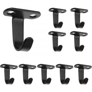 Cyslmuk - Lot de 10 crochets de plafond en acier inoxydable &agrave; visser pour serviettes sous &eacute;tag&egrave;re, crochets pour peignoirs, crochets robustes pour