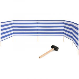 Garronda Paravent Plage Coupe-Vent Camping Brise-Vent avec Marteau en Caoutchouc GAEX001 (Rayures, 6 m)