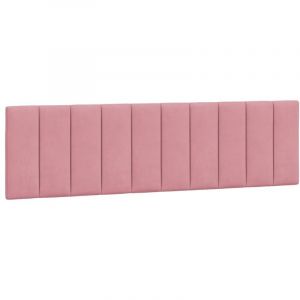 Coussin de t&ecirc;te de lit Hanko rose 180 cm velours CFW99666