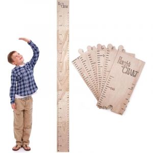 Toise pour Enfant, R&egrave;gle &agrave; Mesurer en Bois pour Enfants, Puzzle en Bois Naturel Pliable (40-180 cm)