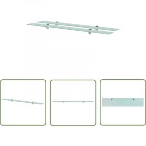 The Living Store - tagères murales 2 pcs Verre 100 x 20 cm 8 mm - Etagere Murale - Étagère Design - Étagère Verre - Étagère Transparente - Étagère